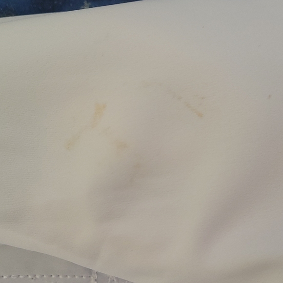 🍂3/$10 Notations Semi-Sheer White Embroidered Button-Down Dress Shirt- stained - Picture 10 of 15